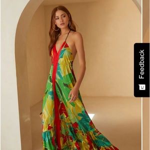 Vici Mikayla Satin Open Back Maxi Dress